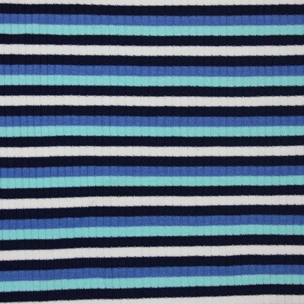 Viscose Jersey Fabric - Blue Stripe