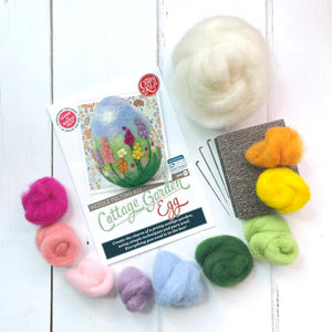 The Crafty Kit Company - Cottage Garden Egg Needle Felting Kit