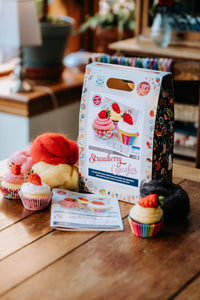 The Crafty Kit Company - Strawberry Cupcakes -  Needle Felting Kit