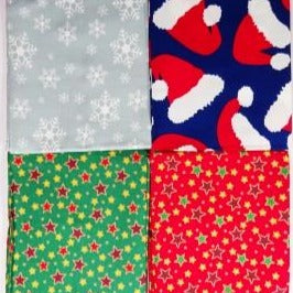 Christmas Fat Quarter Pack -  Hats, Stars & Snowflakes