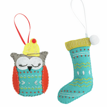 Load image into Gallery viewer, Christmas Stocking &amp; Owl Sewing Kit