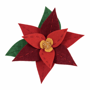 Poinsettia Brooch Sewing Kit