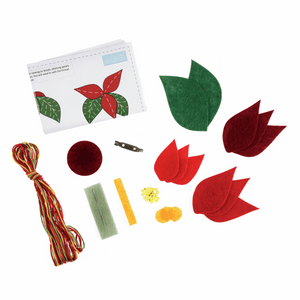 Poinsettia Brooch Sewing Kit