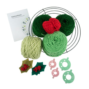 Christmas Pom Pom Wreath Decoration Kit
