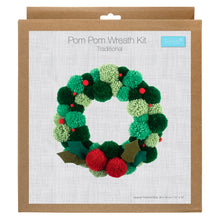 Load image into Gallery viewer, Christmas Pom Pom Wreath Decoration Kit