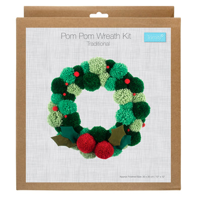 Christmas Pom Pom Wreath Decoration Kit