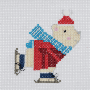 Christmas Skating Polar Bear- Cross Stitch Kit