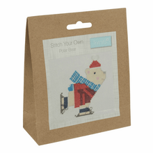 Load image into Gallery viewer, Christmas Skating Polar Bear- Cross Stitch Kit