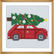 Load image into Gallery viewer, Christmas Tree Car - Cross Stitch Kit