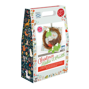 The Crafty Kit Company - Christmas Robin Wreath Needle Felting Kit