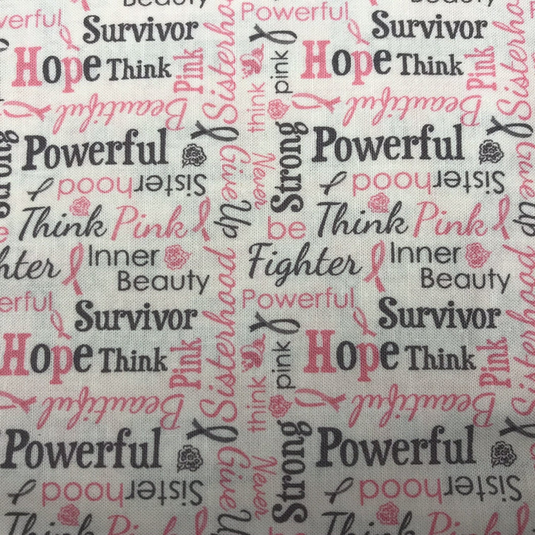 Think Pink - Words - by Riley Blake - 100% Cotton