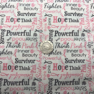 Think Pink - Words - by Riley Blake - 100% Cotton