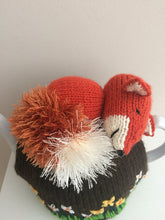 Load image into Gallery viewer, Sleeping Fox in the flower meadow - Knitted Tea Cosy Kit