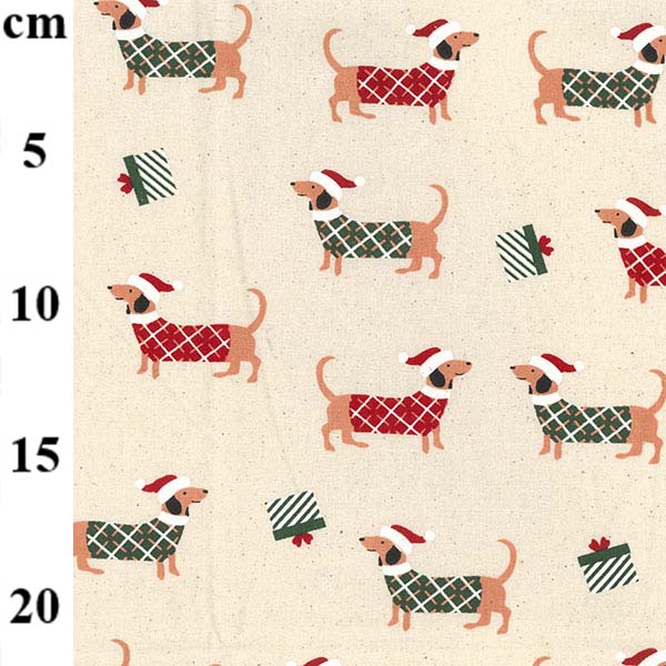 Christmas Daschunds - 100% Cotton