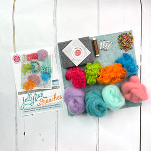 The Crafty Kit Company - Jellyfish Brooches Needle Felting Kit