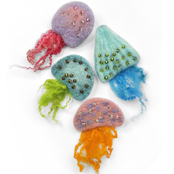 The Crafty Kit Company - Jellyfish Brooches Needle Felting Kit