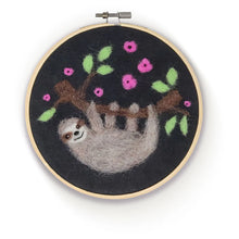 Load image into Gallery viewer, The Crafty Kit Company - Sloth in a Hoop Needle Felting Kit