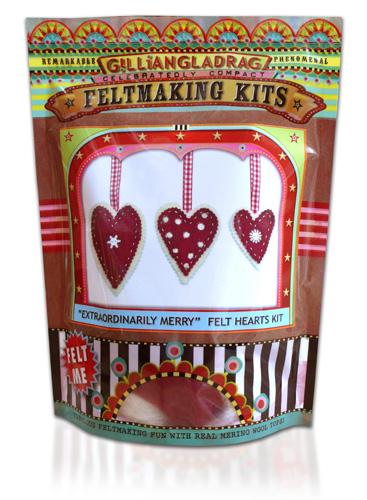 Gillian Gladrag Extraordinarily Merry - Felt Hearts Kit - Now 30% off