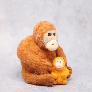 The Crafty Kit Company - Orangutan & Baby -  Needle Felting Kit