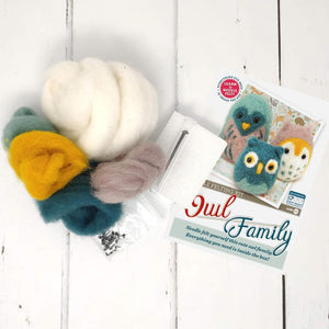 The Crafty Kit Company - Owl Family Needle Felting Kit