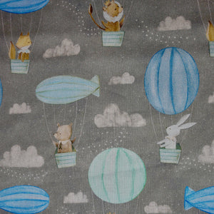 Adventures in the Sky - Hot Air Balloon - 3 Wishes - 100% Cotton