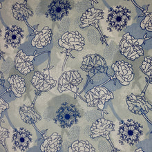 Load image into Gallery viewer, Floral Sketch - Blue carnations - 100% Cotton