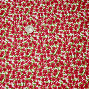 Ditsy Red Flowers - 100% Cotton