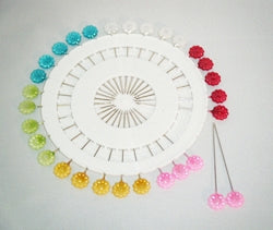 Pins - Flower Shaped - Coloured Head - Wheel