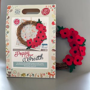 The Crafty Kit Company - Poppy Wreath -  Needle Felting Kit