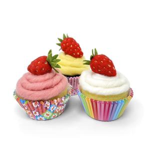 The Crafty Kit Company - Strawberry Cupcakes -  Needle Felting Kit