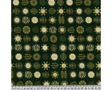 Christmas Snowflakes & Leaves - 100% Cotton