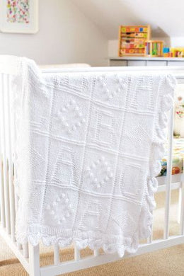 Knitted Blanket Kit - ABC - White