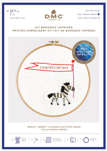 DMC Cross Stitch Kit - Congratulations! Zebra