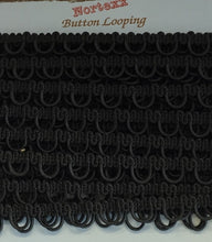 Load image into Gallery viewer, Button Back Looping - Black - 10mm