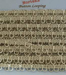 Button Back Looping - Cream - 10mm