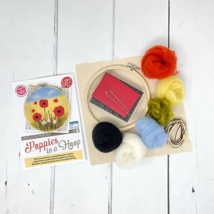 The Crafty Kit Company - Poppies in a Hoop Needle Felting Kit