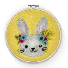 Load image into Gallery viewer, The Crafty Kit Company - Floral Bunny in a Hoop Needle Felting Kit
