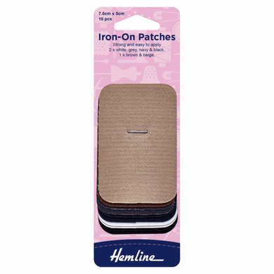 Patches - Iron on - Rounded Corner Oblong - 10 pack