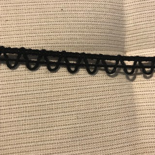 Decorative Cotton Trim - Black - 10mm