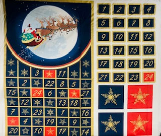 Santa & His Reindeer Advent Calendar - 100% Cotton