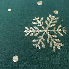 Gold Snowflakes - 100% Cotton