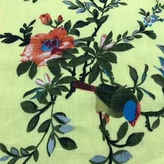 Linen Look - Floral Bird - SALE - 50% off